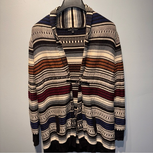 Renuar Women's Multicolor Aztec Tribal Southwestern Cardigan Buckle Closure SzL - Picture 1 of 9